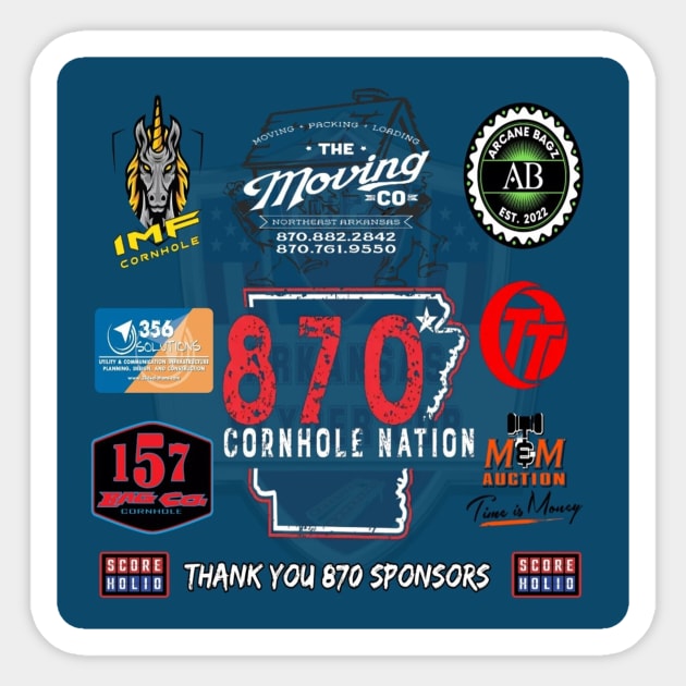 Sponsor Banner Sticker by 870 Cornhole Nation